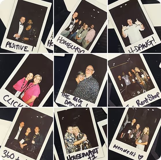 Polaroids of the Tapi team and customers at PMC 2024 in New Zealand.