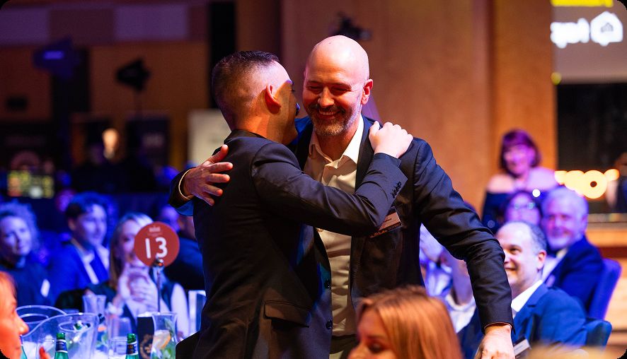 Two of the Tapi team celebrating at the Proptech Awards 2025.